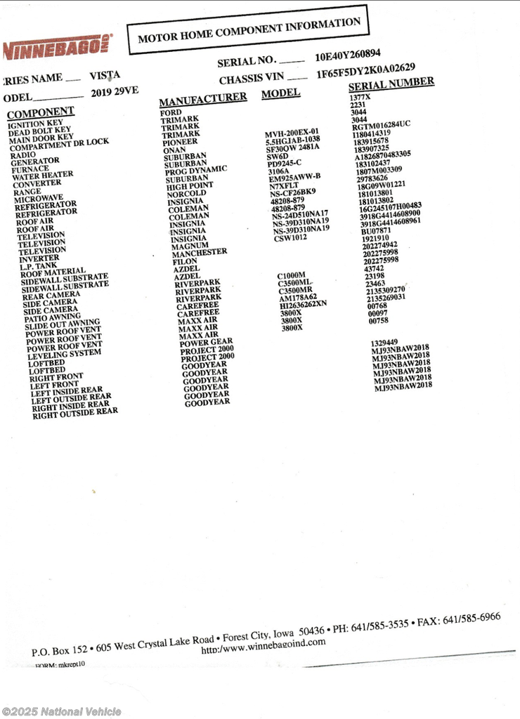 Call now about this 2019 Winnebago Vista 29VE! 2019 Winnebago Vista 29VE - Used Class A For Sale by National Vehicle in Grandy, North Carolina