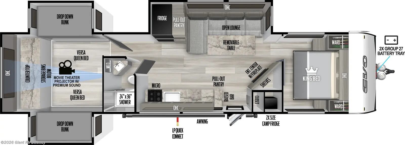 Call now about this 2025 Forest River EVO East 31BH! 2025 Forest River EVO East 31BH - New Travel Trailer For Sale by Giant RV in Downey, California