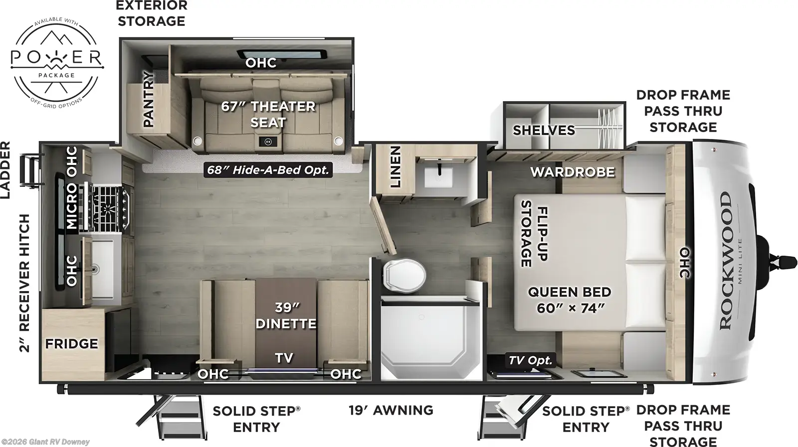 Call now about this 2026 Forest River Rockwood Mini Lite 2515S! 2026 Forest River Rockwood Mini Lite 2515S - New Travel Trailer For Sale by Giant RV in Downey, California
