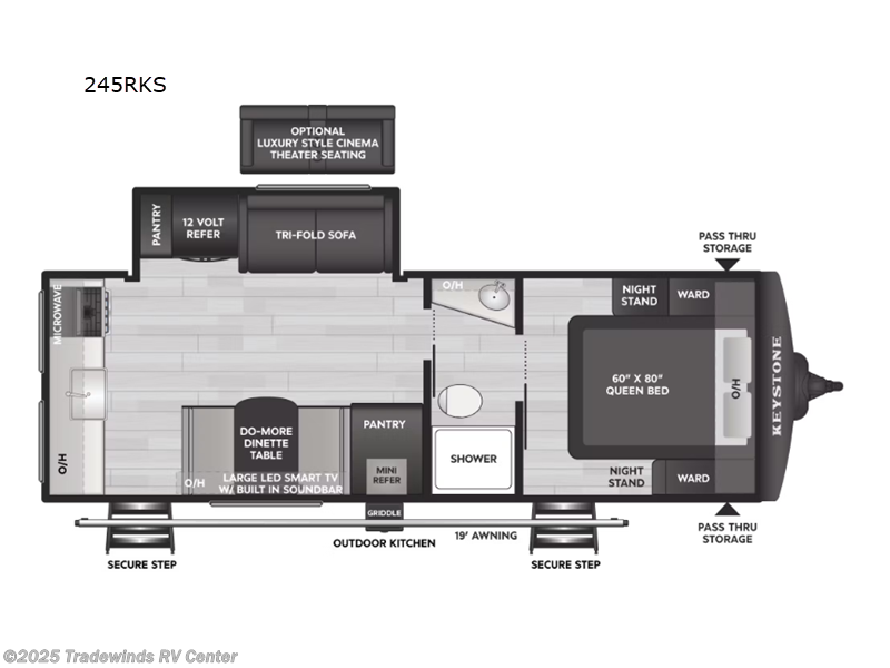 Call now about this 2026 Keystone Bullet Crossfire 245RKS! 2026 Keystone Bullet Crossfire 245RKS - New Travel Trailer For Sale by Tradewinds RV Center in Clio, Michigan features Slideout