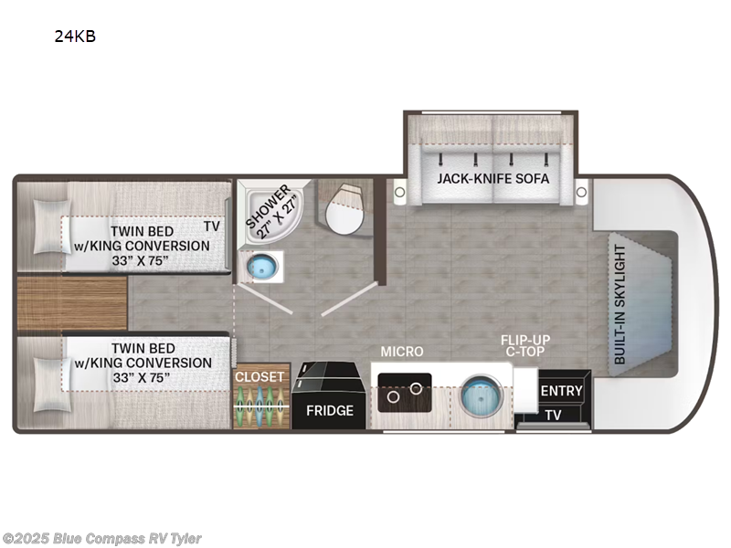 Call now about this 2026 Thor Motor Coach Gemini AWD 24KB! 2026 Thor Motor Coach Gemini AWD 24KB - Used Class B+ For Sale by Blue Compass RV Tyler in Tyler, Texas features Slideout