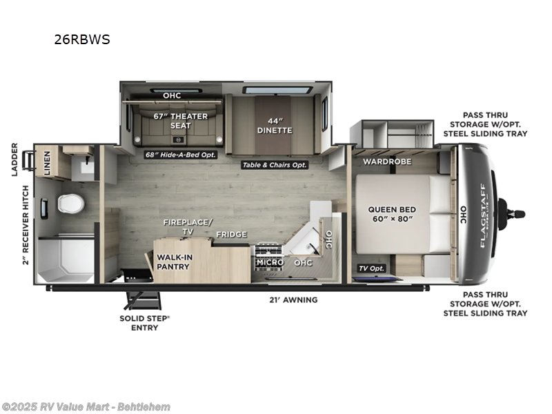 Call now about this 2026 Forest River Flagstaff Super Lite 26RBWS! 2026 Forest River Flagstaff Super Lite 26RBWS - New Travel Trailer For Sale by RV Value Mart - Behtlehem in Bath, Pennsylvania features Slideout