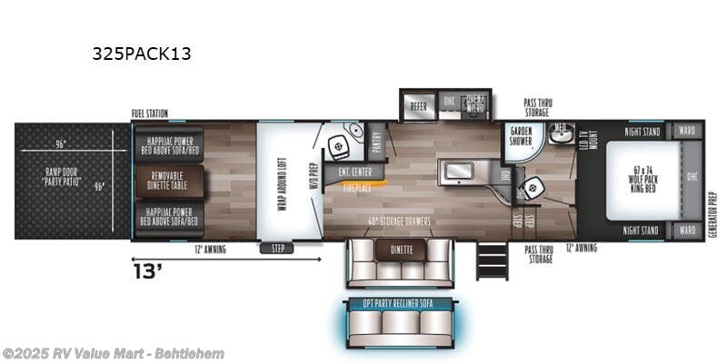 Call now about this 2020 Forest River Cherokee Wolf Pack 325PACK13! 2020 Forest River Cherokee Wolf Pack 325PACK13 - Used Toy Hauler For Sale by RV Value Mart - Behtlehem in Bath, Pennsylvania features Slideout