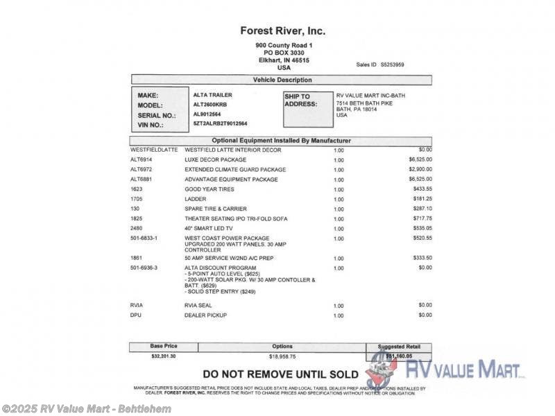 Email now about this 2026 East to West Alta 2600KRB! New 2026 East to West Alta 2600KRB available in Bath, Pennsylvania