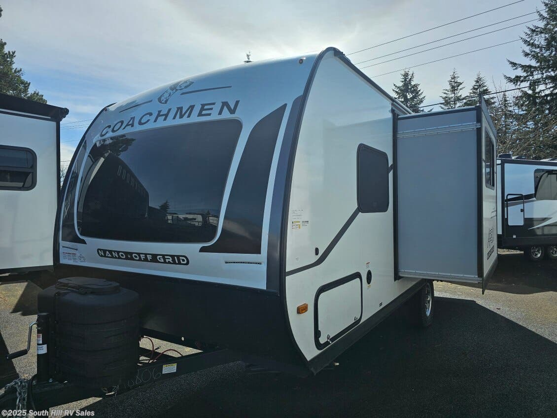 Call now about this 2025 Coachmen Apex Nano 190RBS! 2025 Coachmen Apex Nano 190RBS - New Travel Trailer For Sale by South Hill RV Sales in Yelm, Washington features Power Roof Vent, Leveling Jacks, LP Detector, Refrigerator, Booth Dinette