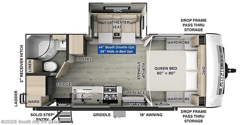 Floorplan of 2025 Forest River Rockwood Mini Lite 2205S