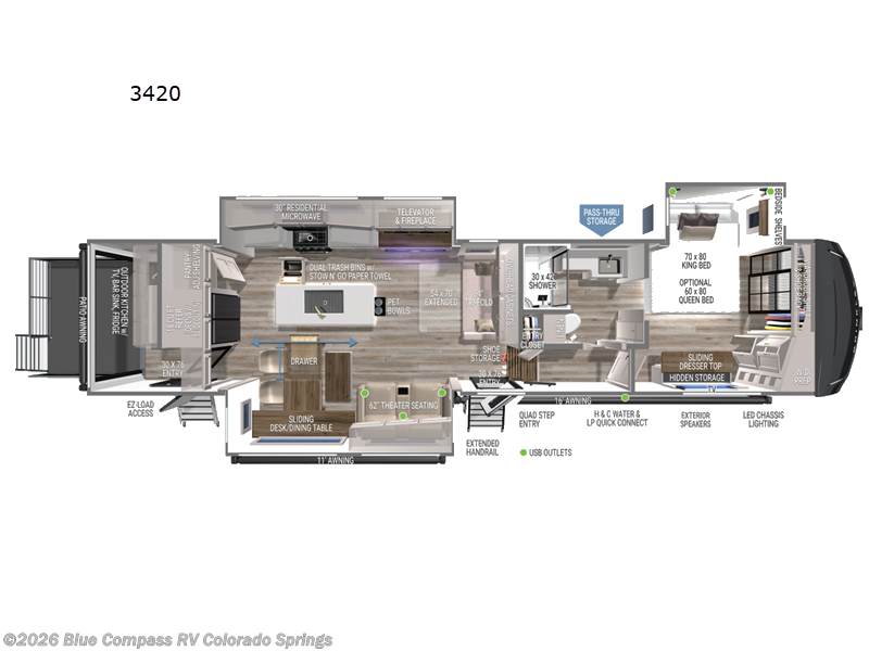 Call now about this 2026 Brinkley RV Model Z 3420! 2026 Brinkley RV Model Z 3420 - New Fifth Wheel For Sale by Blue Compass RV Colorado Springs in Colorado Springs, Colorado features Slideout