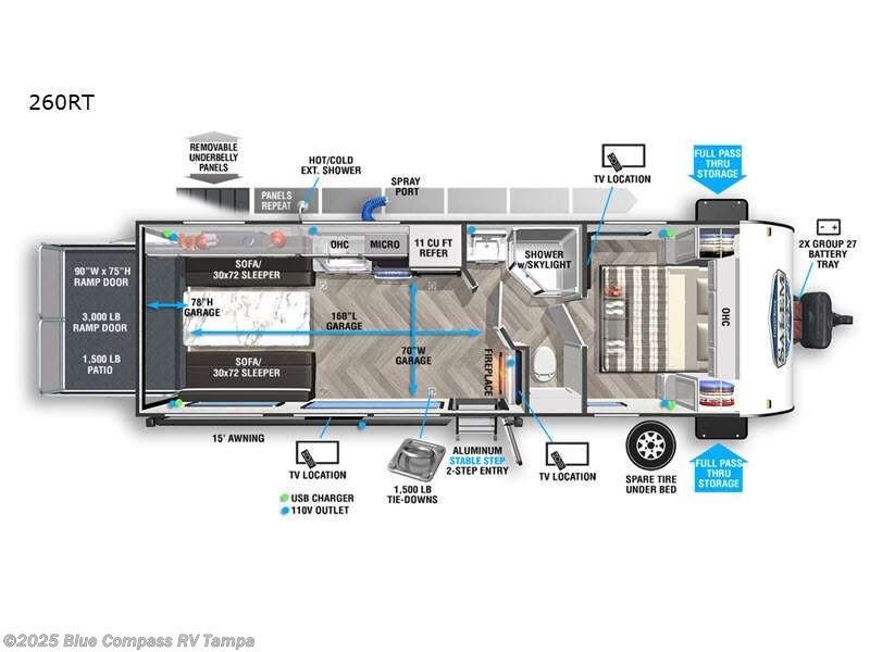 Call now about this 2022 Forest River Salem FSX 260RT! 2022 Forest River Salem FSX 260RT - Used Toy Hauler For Sale by Blue Compass RV Tampa in Dover, Florida