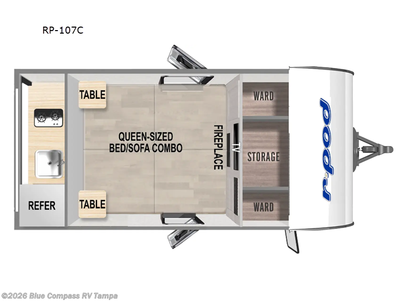 Call now about this 2024 Forest River R Pod RP-107C! 2024 Forest River R Pod RP-107C - Used Travel Trailer For Sale by Blue Compass RV Tampa in Dover, Florida