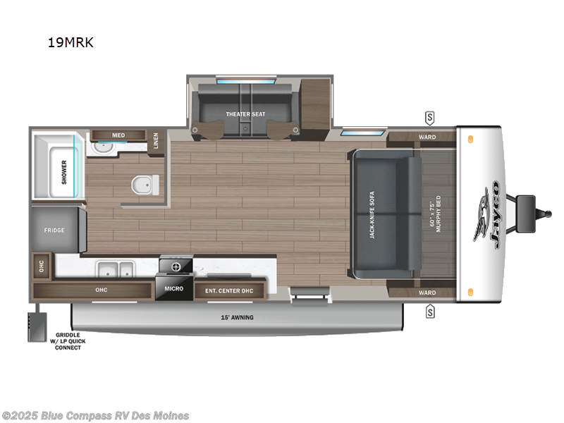 Call now about this 2025 Jayco Jay Feather 19MRK! 2025 Jayco Jay Feather 19MRK - New Travel Trailer For Sale by Blue Compass RV Des Moines in Altoona, Iowa features Slideout