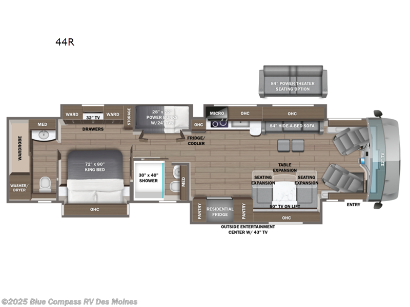 Call now about this 2025 Entegra Coach Aspire 44R! 2025 Entegra Coach Aspire 44R - New Class A For Sale by Blue Compass RV Des Moines in Altoona, Iowa features Slideout