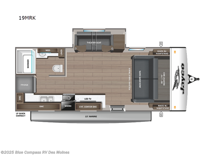 Call now about this 2026 Jayco Jay Feather 19MRK! 2026 Jayco Jay Feather 19MRK - New Travel Trailer For Sale by Blue Compass RV Des Moines in Altoona, Iowa features Slideout