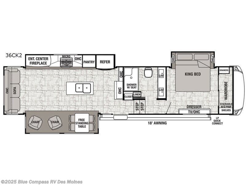 Call now about this 2019 Forest River Cedar Creek Hathaway Edition 36CK2! 2019 Forest River Cedar Creek Hathaway Edition 36CK2 - Used Fifth Wheel For Sale by Blue Compass RV Des Moines in Altoona, Iowa features Slideout