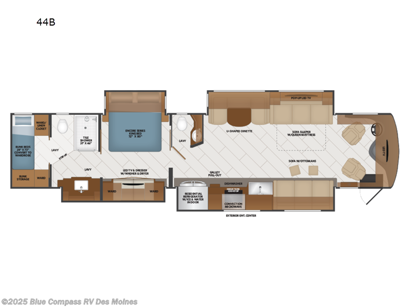 Call now about this 2023 Fleetwood Discovery LXE 44B! 2023 Fleetwood Discovery LXE 44B - Used Class A For Sale by Blue Compass RV Des Moines in Altoona, Iowa features Slideout