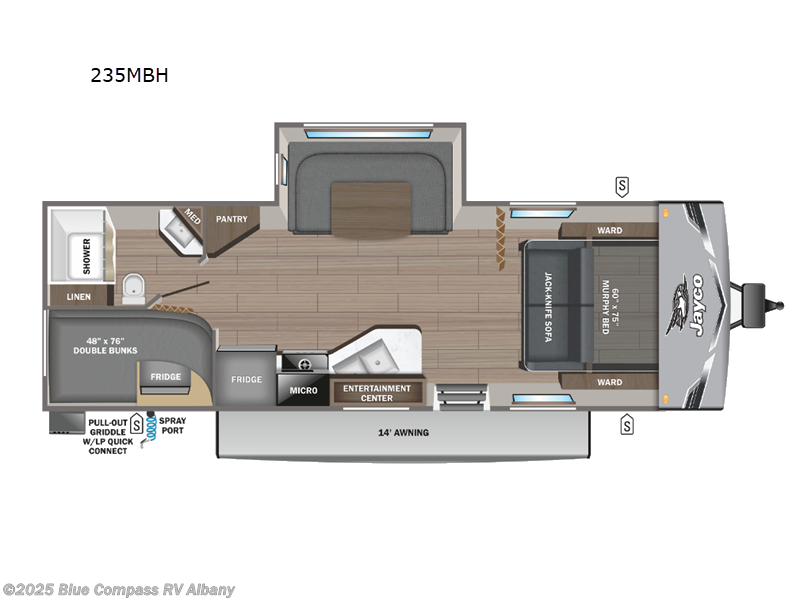 Call now about this 2025 Jayco Jay Flight 235MBH! 2025 Jayco Jay Flight 235MBH - New Travel Trailer For Sale by Blue Compass RV Albany in Latham, New York features Slideout
