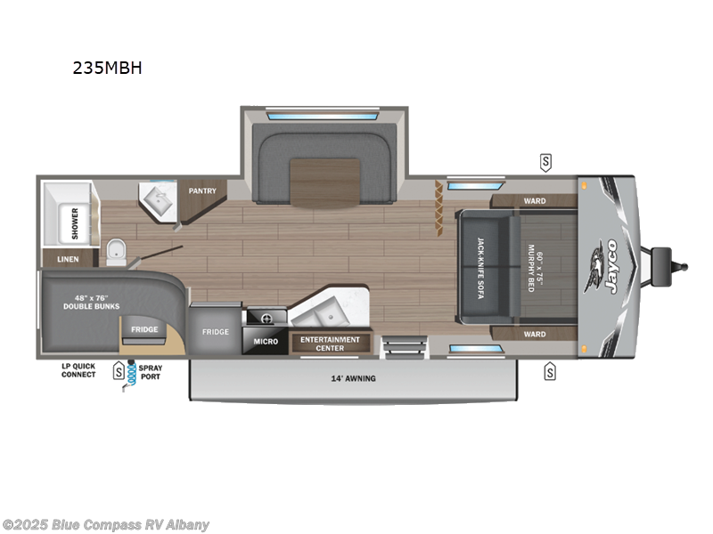 Call now about this 2025 Jayco Jay Flight SLX 235MBH! 2025 Jayco Jay Flight SLX 235MBH - New Travel Trailer For Sale by Blue Compass RV Albany in Latham, New York features Slideout