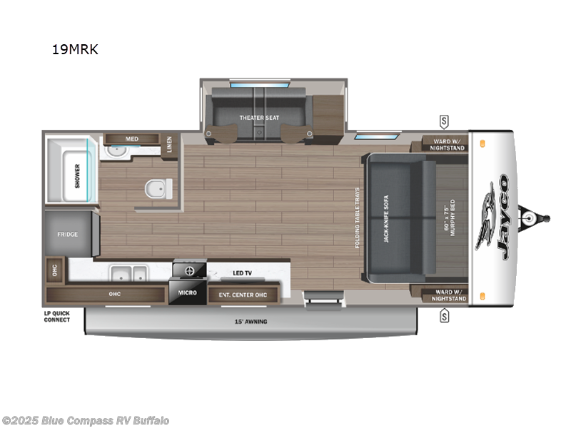Call now about this 2025 Jayco Jay Feather 19MRK! 2025 Jayco Jay Feather 19MRK - New Travel Trailer For Sale by Blue Compass RV Buffalo in West Seneca, New York features Slideout