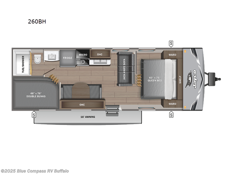 Call now about this 2025 Jayco Jay Flight SLX 260BH! 2025 Jayco Jay Flight SLX 260BH - New Travel Trailer For Sale by Blue Compass RV Buffalo in West Seneca, New York