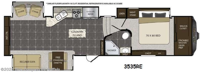 Call now about this 2015 Keystone Alpine 3535RE! 2015 Keystone Alpine 3535RE - Used Fifth Wheel For Sale by Blue Compass RV Buffalo in West Seneca, New York features Slideout