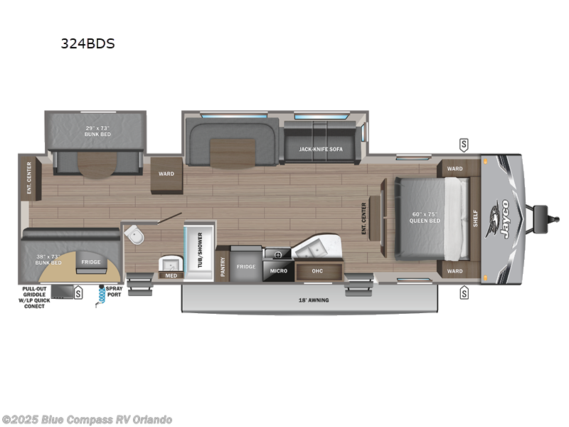 Call now about this 2025 Jayco Jay Flight 324BDS! 2025 Jayco Jay Flight 324BDS - New Travel Trailer For Sale by Blue Compass RV Orlando in Casselberry, Florida features Slideout