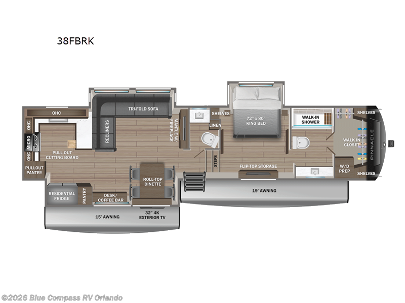 Call now about this 2026 Jayco Pinnacle 38FBRK! 2026 Jayco Pinnacle 38FBRK - New Fifth Wheel For Sale by Blue Compass RV Orlando in Casselberry, Florida features Slideout