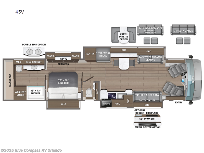 Call now about this 2026 Entegra Coach Cornerstone 45V! 2026 Entegra Coach Cornerstone 45V - New Class A For Sale by Blue Compass RV Orlando in Casselberry, Florida features Slideout