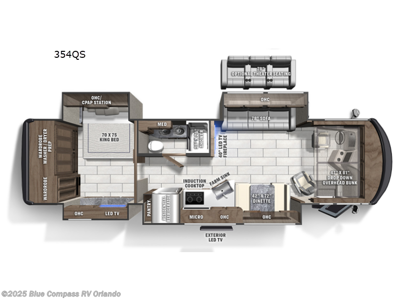 Call now about this 2022 Coachmen Sportscoach SRS 354QS! 2022 Coachmen Sportscoach SRS 354QS - Used Class A For Sale by Blue Compass RV Orlando in Casselberry, Florida features Slideout