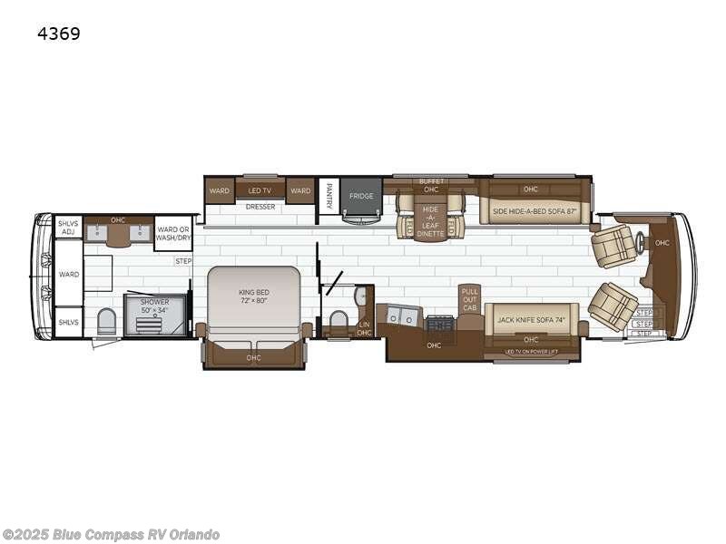 Call now about this 2023 Newmar Dutch Star 4369! 2023 Newmar Dutch Star 4369 - Used Class A For Sale by Blue Compass RV Orlando in Casselberry, Florida features Slideout