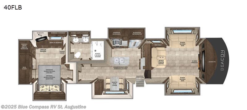 Call now about this 2019 Vanleigh Beacon 39rlb! 2019 Vanleigh Beacon 39rlb - Used Fifth Wheel For Sale by Blue Compass RV St. Augustine in St. Augustine, Florida features Slideout