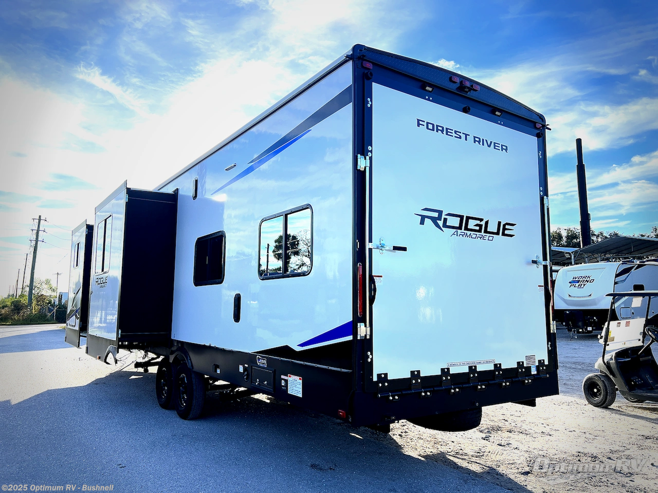 Call now about this 2026 Forest River Vengeance Rogue Armored 32L132! 2026 Forest River Vengeance Rogue Armored 32L132 - New Travel Trailer For Sale by Optimum RV - Bushnell in Bushnell, Florida features Awning, Slideout