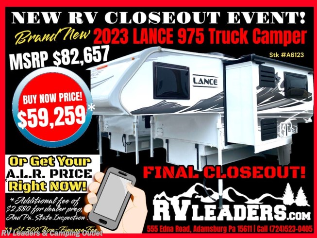 New 2023 Lance Lance Truck Campers 975 available in Adamsburg, Pennsylvania