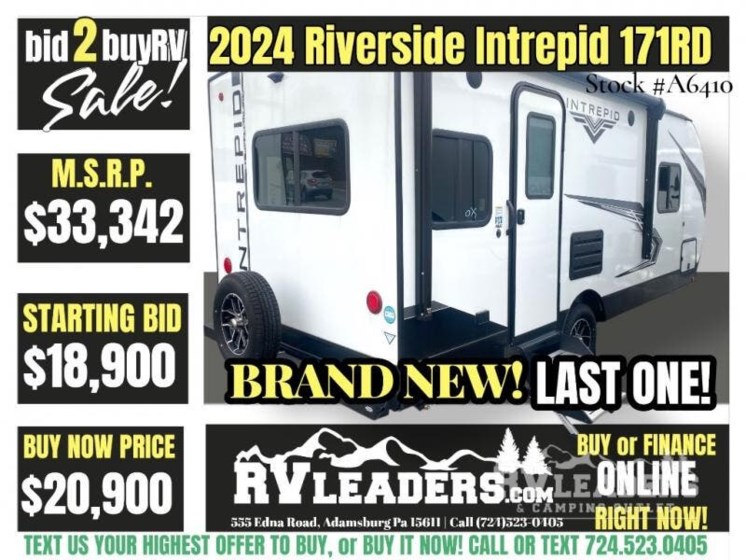 Email now about this 2025 Riverside RV Intrepid 171RDi! New 2025 Riverside RV Intrepid 171RDi available in Adamsburg, Pennsylvania