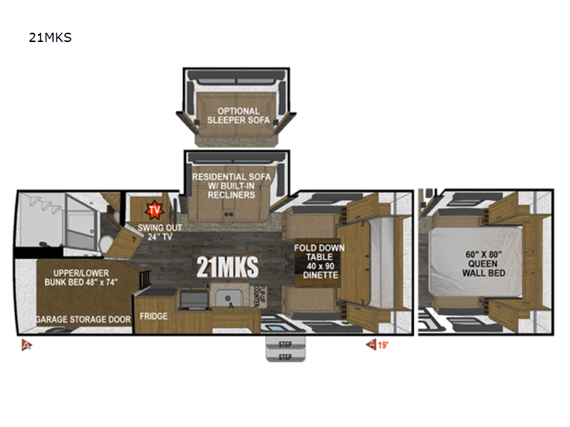 Call now about this 2026 Outdoors RV Creek Side Titanium Series 21MKS! 2026 Outdoors RV Creek Side Titanium Series 21MKS - New Travel Trailer For Sale by RV Leaders & Camping Outlet in Adamsburg, Pennsylvania features Slideout