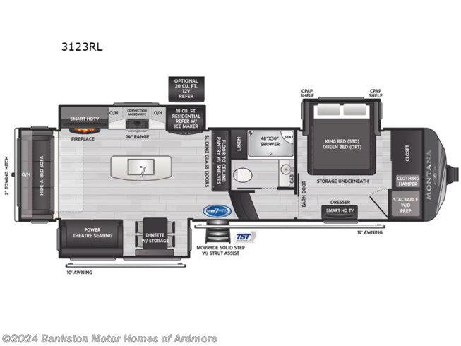 2024 Keystone Montana 3123RL - New Fifth Wheel For Sale by Bankston Motor Homes of Ardmore in Ardmore, Tennessee