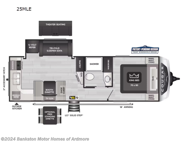 2024 Keystone Cougar Half-Ton 25MLE - New Travel Trailer For Sale by Bankston Motor Homes of Ardmore in Ardmore, Tennessee