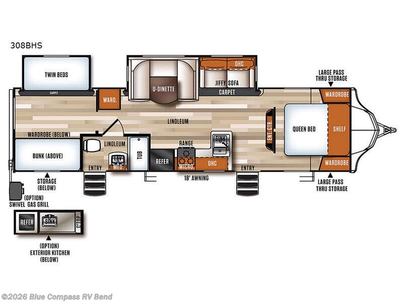 Call now about this 2018 Forest River Vibe M308BHS! 2018 Forest River Vibe M308BHS - Used Travel Trailer For Sale by Blue Compass RV Bend in Bend, Oregon features Slideout
