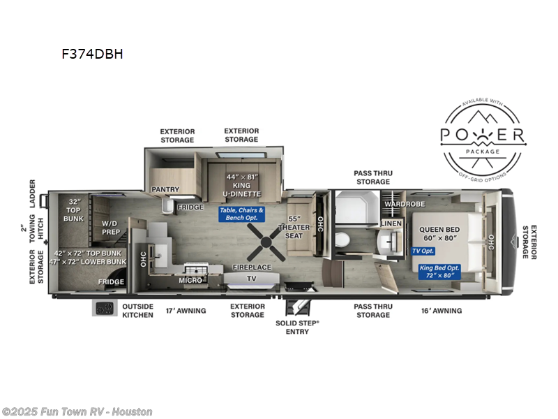 Call now about this 2025 Forest River Flagstaff Classic F374DBH! 2025 Forest River Flagstaff Classic F374DBH - Used Fifth Wheel For Sale by Fun Town RV - Houston in Wharton, Texas features Slideout