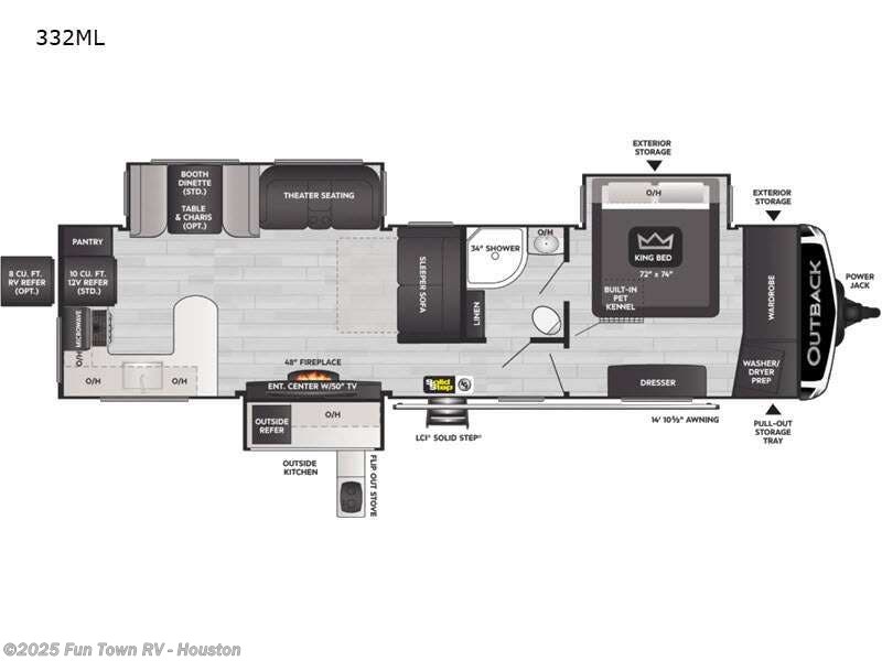 Call now about this 2022 Keystone Outback 332ML! 2022 Keystone Outback 332ML - Used Travel Trailer For Sale by Fun Town RV - Houston in Wharton, Texas features Slideout