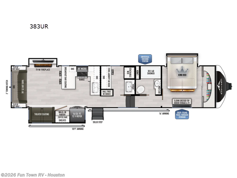 Call now about this 2026 East to West Ahara 383UR! 2026 East to West Ahara 383UR - New Fifth Wheel For Sale by Fun Town RV - Houston in Wharton, Texas features Slideout