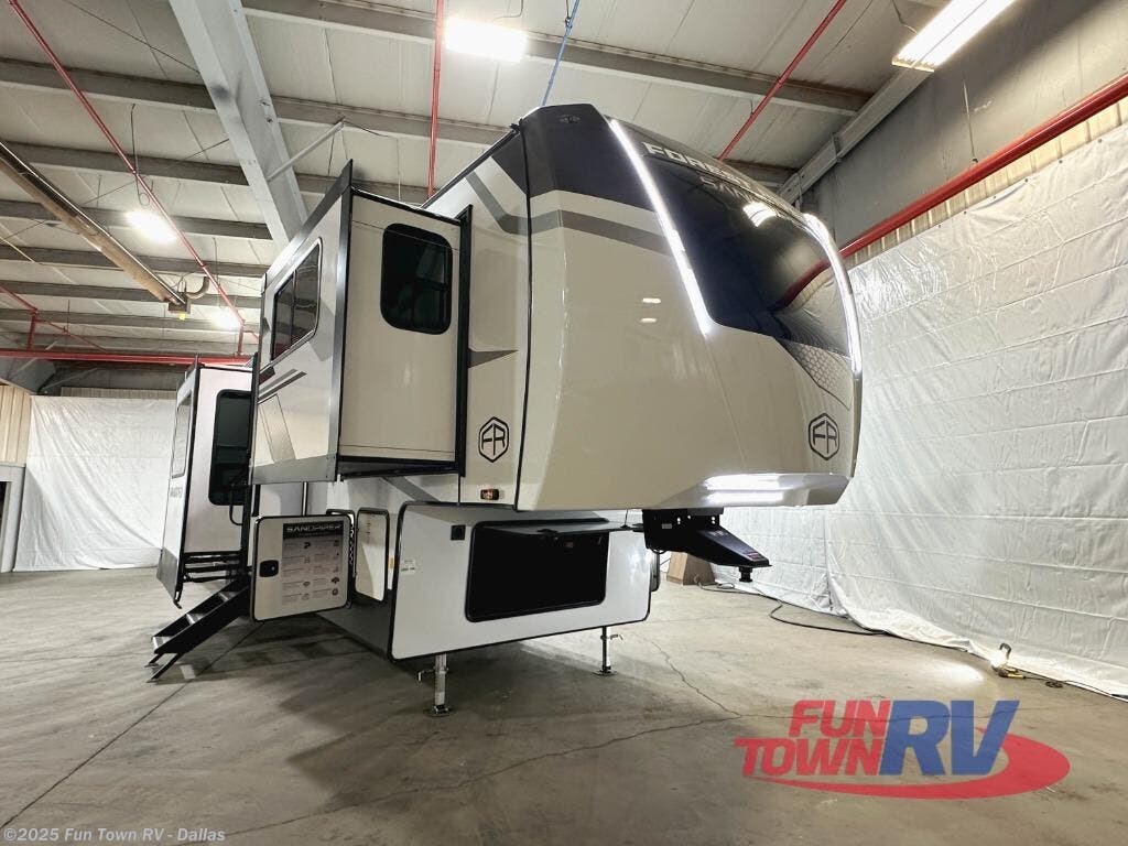 Email now about this 2025 Forest River Sandpiper 3990FL! New 2025 Forest River Sandpiper 3990FL available in Rockwall, Texas