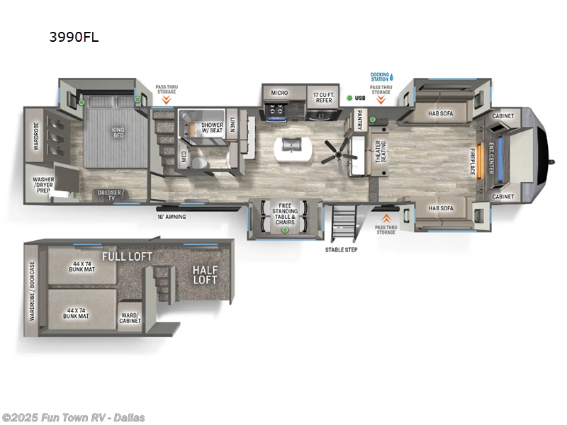 Call now about this 2025 Forest River Sandpiper 3990FL! 2025 Forest River Sandpiper 3990FL - New Fifth Wheel For Sale by Fun Town RV - Dallas in Rockwall, Texas features Slideout