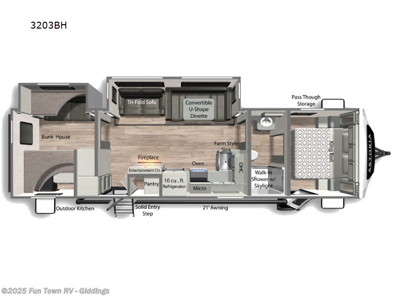 Call now about this 2025 Dutchmen Astoria 3203BH! 2025 Dutchmen Astoria 3203BH - New Travel Trailer For Sale by Fun Town RV - Giddings in Giddings, Texas features Slideout