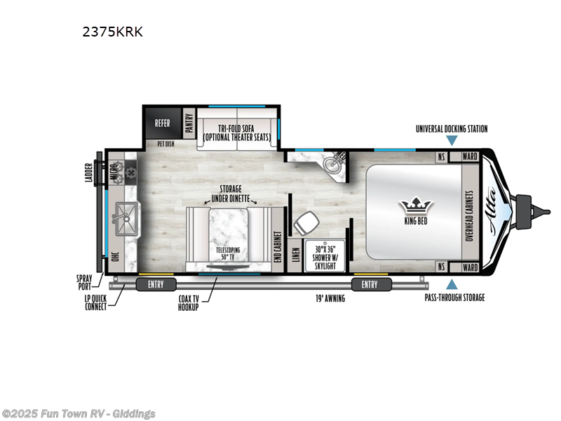 Call now about this 2025 East to West Alta 2375KRK! 2025 East to West Alta 2375KRK - New Travel Trailer For Sale by Fun Town RV - Giddings in Giddings, Texas features Slideout