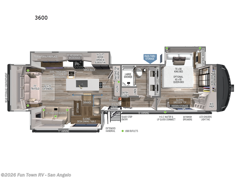 Call now about this 2026 Brinkley RV Model Z 3600! 2026 Brinkley RV Model Z 3600 - New Fifth Wheel For Sale by Fun Town RV - San Angelo in San Angelo, Texas features Slideout