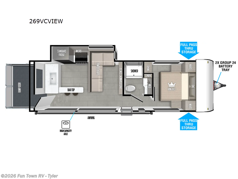 Call now about this 2025 Forest River Salem FSX 269VC! 2025 Forest River Salem FSX 269VC - New Toy Hauler For Sale by Fun Town RV - Tyler in Mineola, Texas features Slideout
