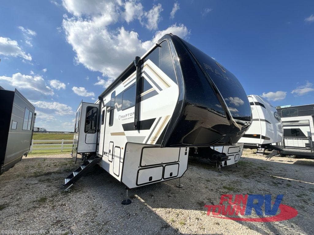 Contact us now about this 2026 Keystone Raptor Carbon Series 398! 2026 Raptor Carbon Series 398 by Keystone from Fun Town RV - Winstar in Thackerville, Oklahoma