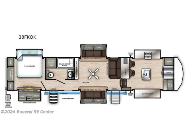 2021 Forest River Sandpiper 38FKOK - Used Fifth Wheel For Sale by General RV Center in Dover, Florida