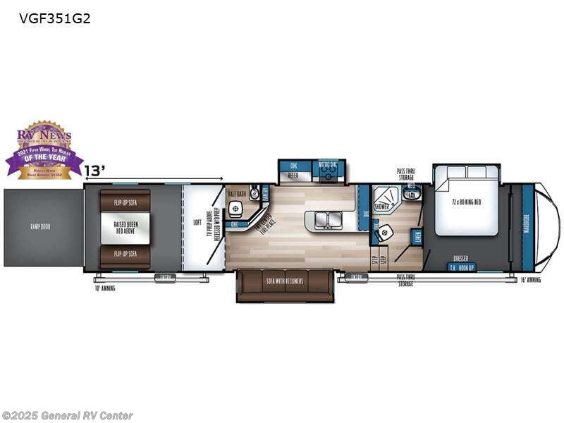 Call now about this 2023 Forest River Vengeance Rogue Armored VGF351G2! 2023 Forest River Vengeance Rogue Armored VGF351G2 - Used Toy Hauler For Sale by General RV Center in Draper, Utah features Slideout