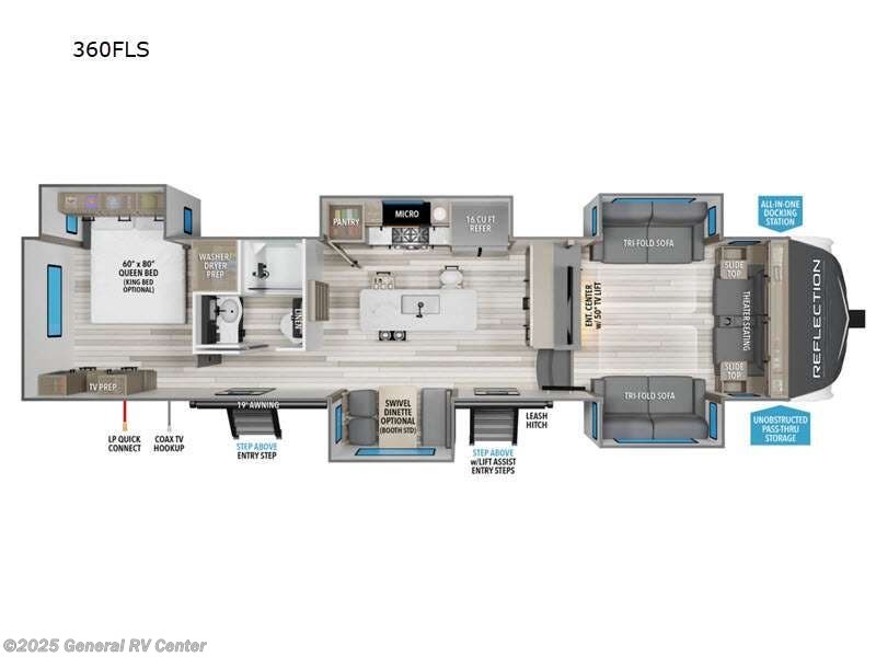 Call now about this 2025 Grand Design Reflection 360FLS! 2025 Grand Design Reflection 360FLS - New Fifth Wheel For Sale by General RV Center in Draper, Utah features Slideout