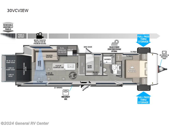 2024 Forest River Salem FSX 30VCVIEW - New Toy Hauler For Sale by General RV Center in Ashland, Virginia